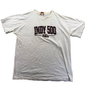 Vintage St. Clair Apparel Mens Indy 500 T-Shirt Large Short Sleeve Embroidered
